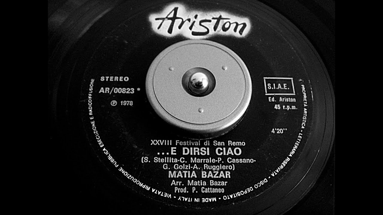 MATIA BAZAR -... E dirsi ciao (con testo)