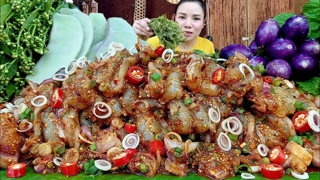 ก้อยกุ้งใหญ่ใส่มะกอกหอมนัวถึงเครื่องกินกับสะเดาผักบ้านๆเเซ่บคักจ้า|ส้มซ่าพาเเซ่บ 18 กุมภาพันธ์ 2024