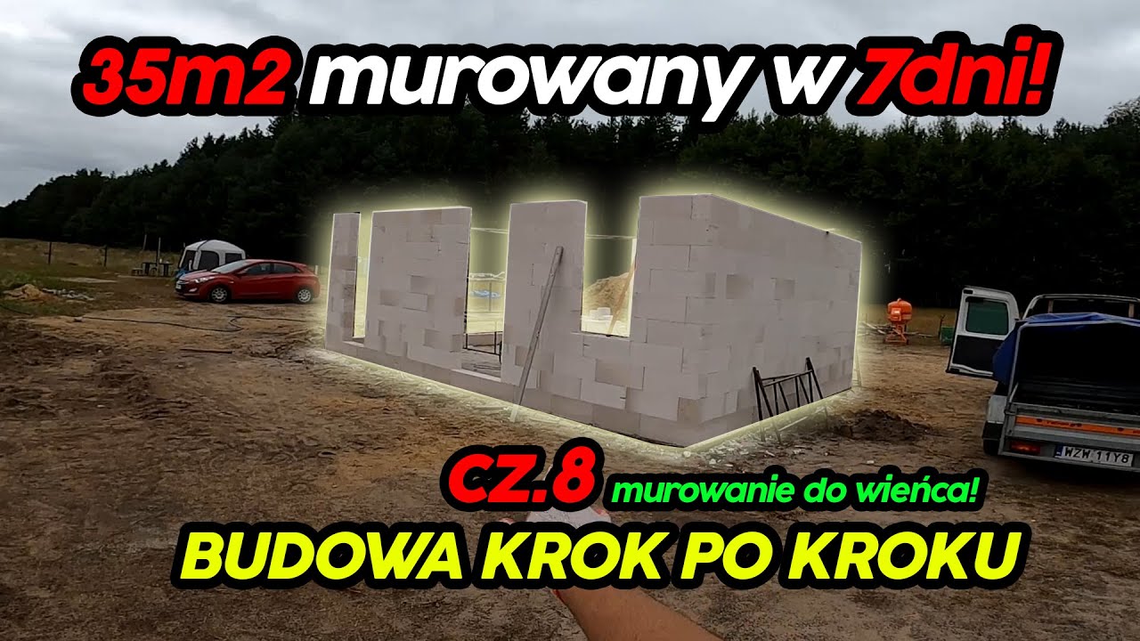 Dom 35m2 w 7 dni  Murowanie do wienca 35m2  Dom 35m2 murowany z antresola  Cz  8