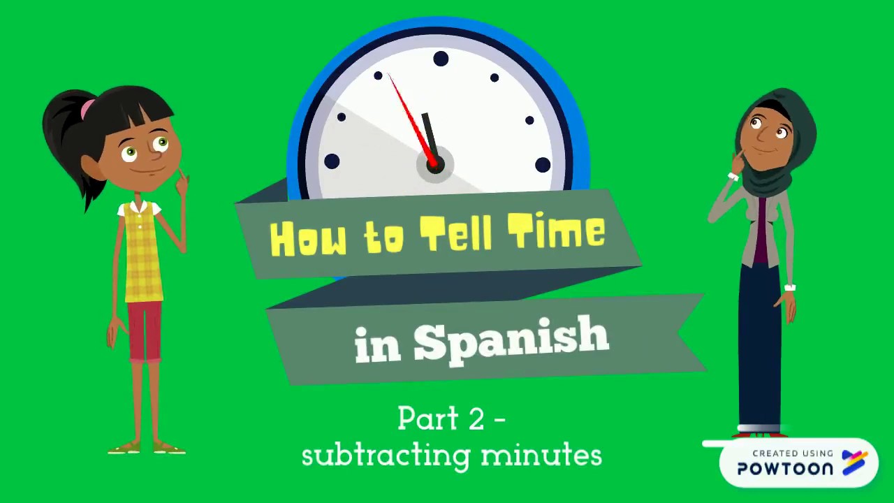 Telling Time in Spanish - Part 2 (subtracting minutes)