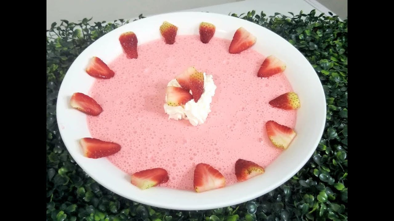 Strawberry Souffle (no egg, quick and easy dessert)