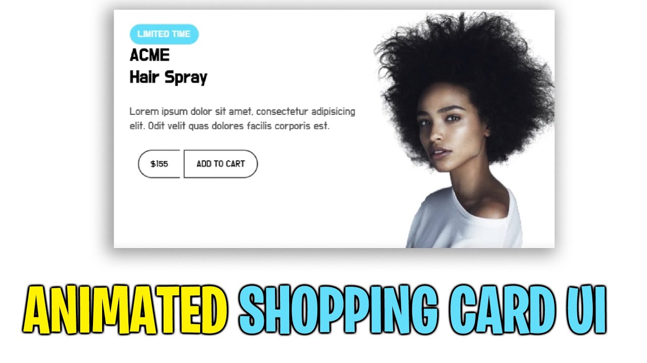 Animated shopping card UI using HTML and CSS || How to create a shopping card UI .