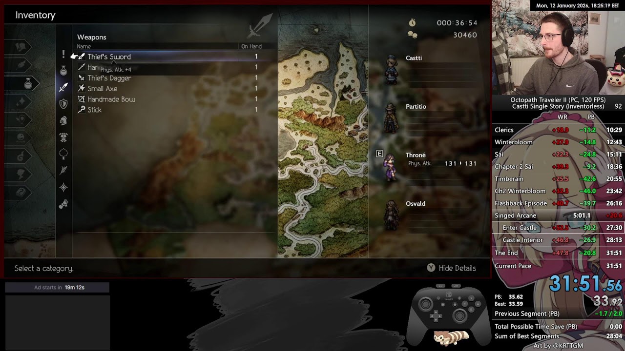 Castti single story speedruns (i went out yesterday and it all went to shit so today i didn't = wr)