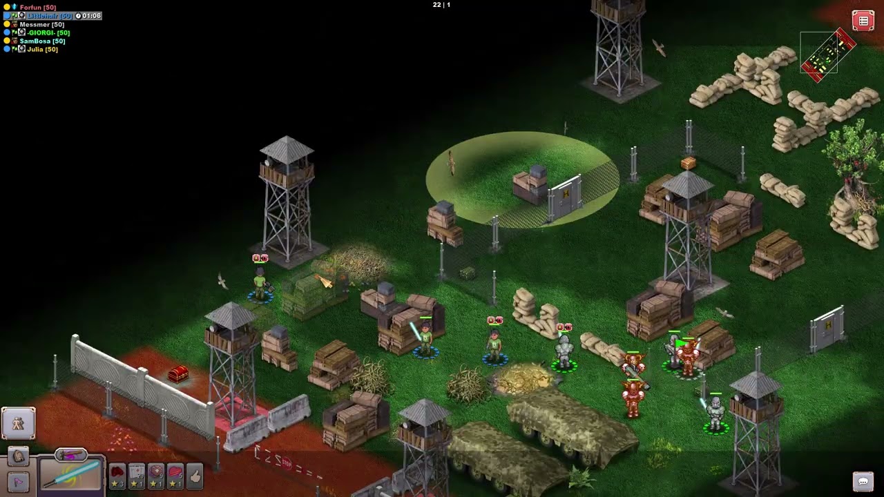 GUNROX Julia + Littlehair and -GIORGI-  vs 2 dogs and 1 man OUTPOST ART GAME