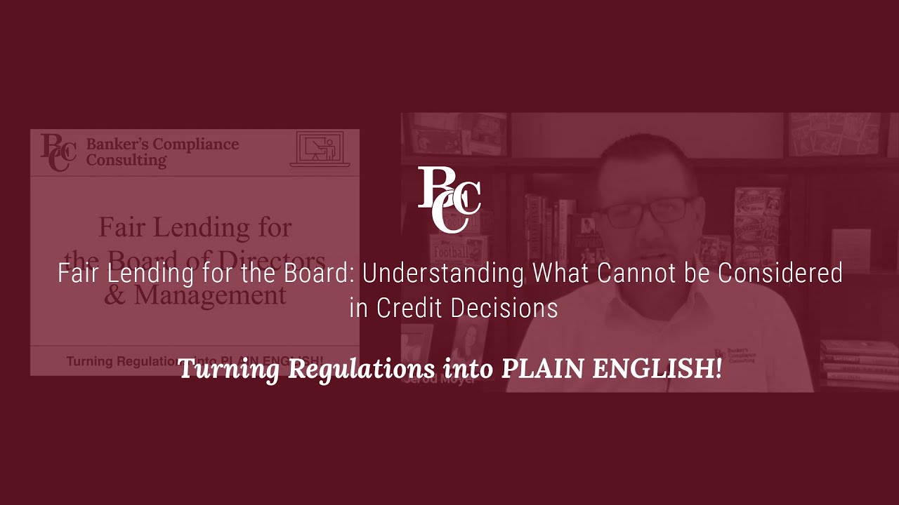 Fair Lending for the Board: Understanding What Cannot be Considered in Credit Decisions
