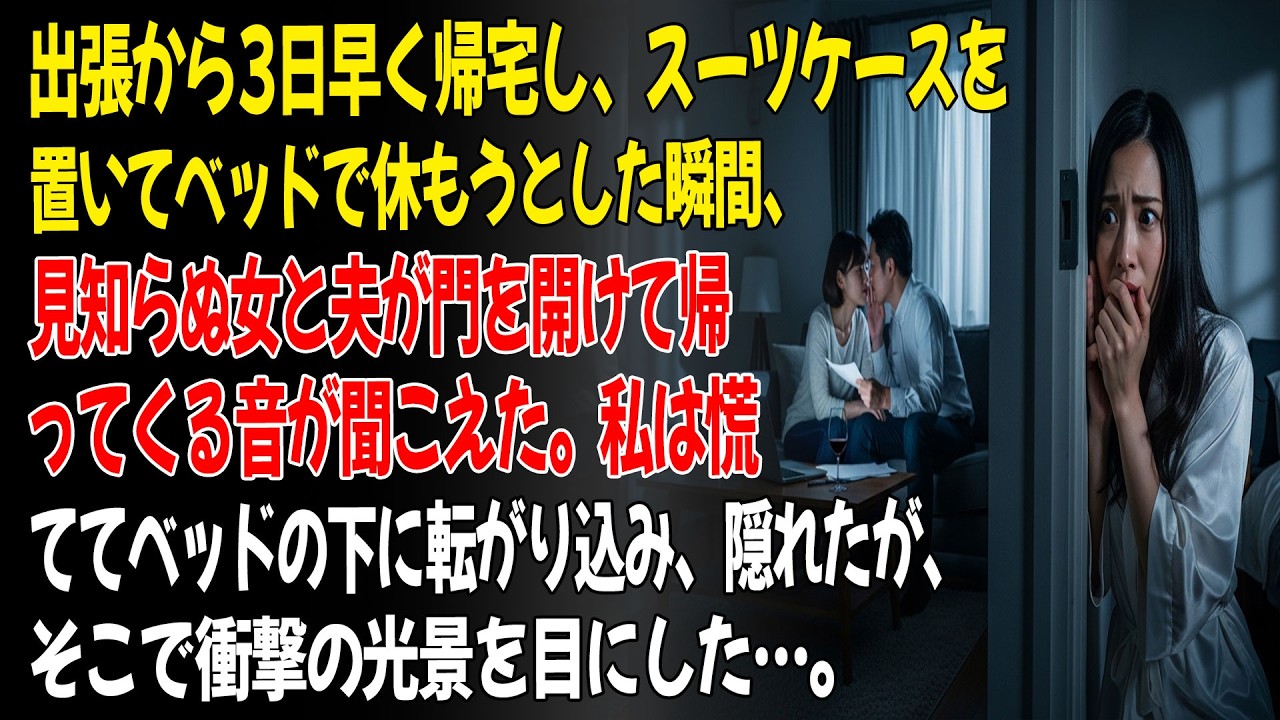❤️出張から3日早く帰宅し、スーツケースを置いて休もうとした瞬間、愛人と夫が門を開けて入ってくる音が聞こえた…。😮...ㅣ黄昏恋ㅣ老後の物語ㅣ再婚