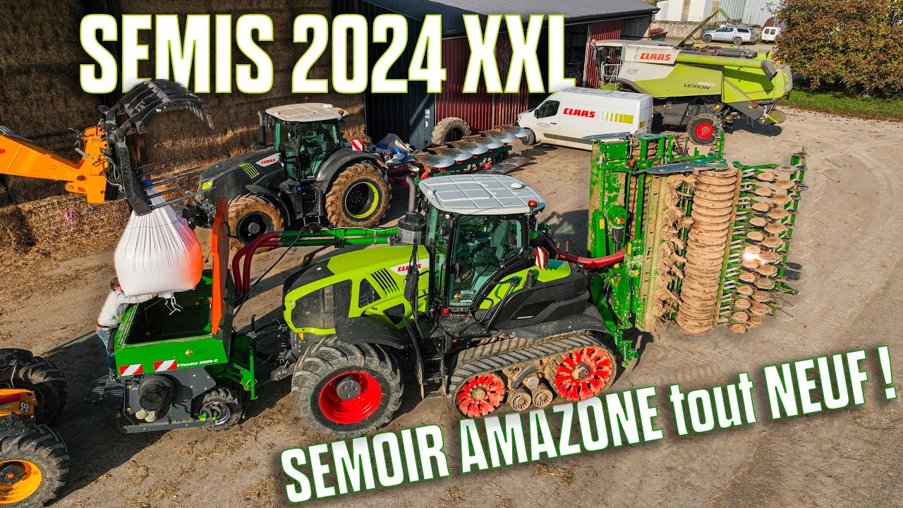 🤯 SEMIS 2024 XXL : CLAAS à CHENILLES sur SEMOIR AMAZONE tout NEUF ! 🤩💪