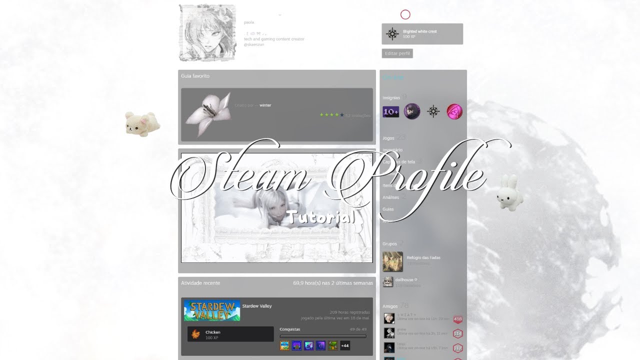 tutorial: como customizar o perfil na steam ♡