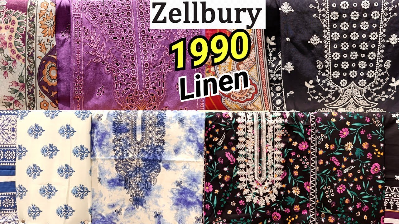 Zellbury New Unstitched Collection 2025♥️Zellbury Linen 1990♥️Zellbury Sale Price