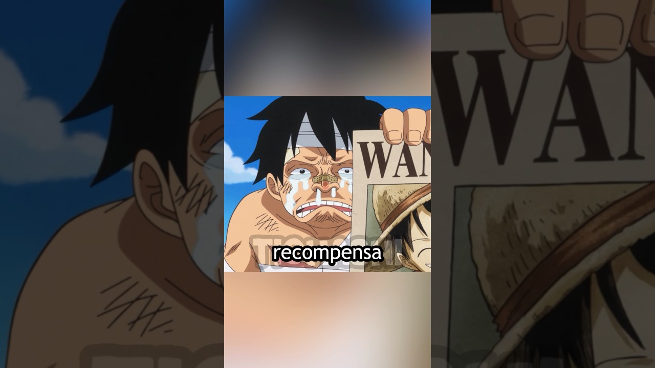 Luffy achando que a sua recompensa diminuiu