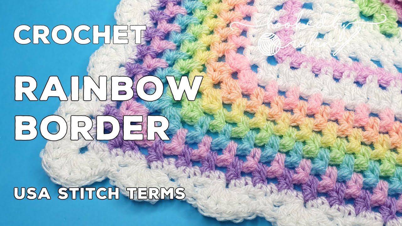 Easy Crochet Rainbow Border 🌈 (Shell / Scallop Edging)