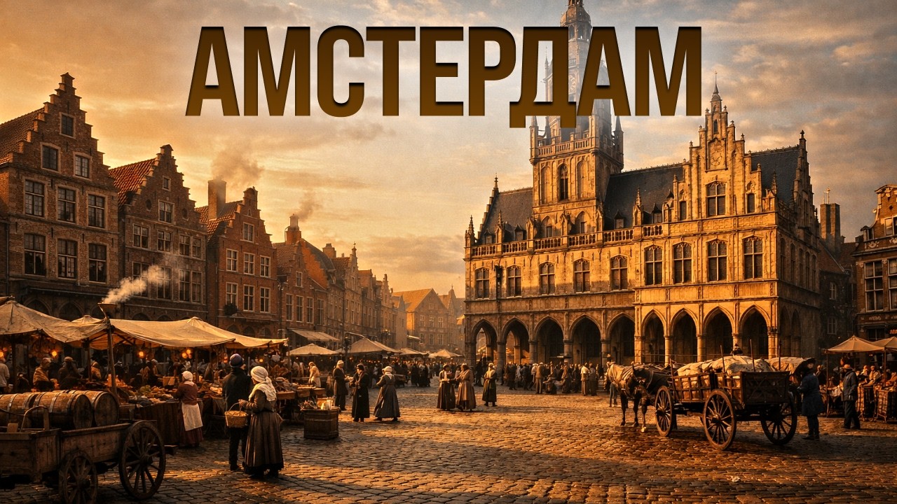 Прогулка по Амстердаму 1600-х годов (восстановлено ИИ)