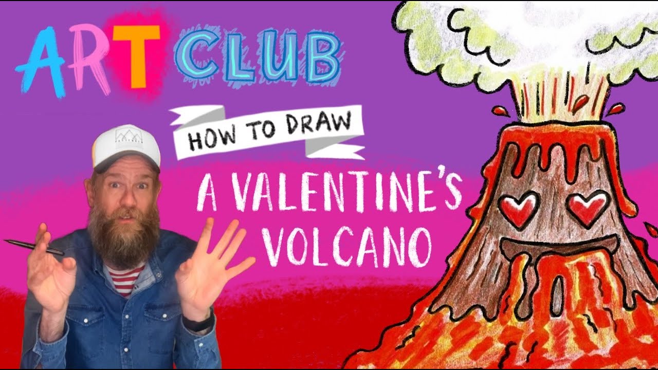 How To Draw A Valentine’s Volcano – An Art Club with Olaf Falafel special