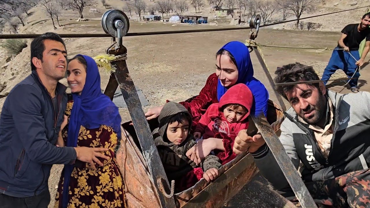 🌊❄️From the Mountains Back to the Village | Dangerous River Crossing & Cooking Ghormeh Sabzi 🍲