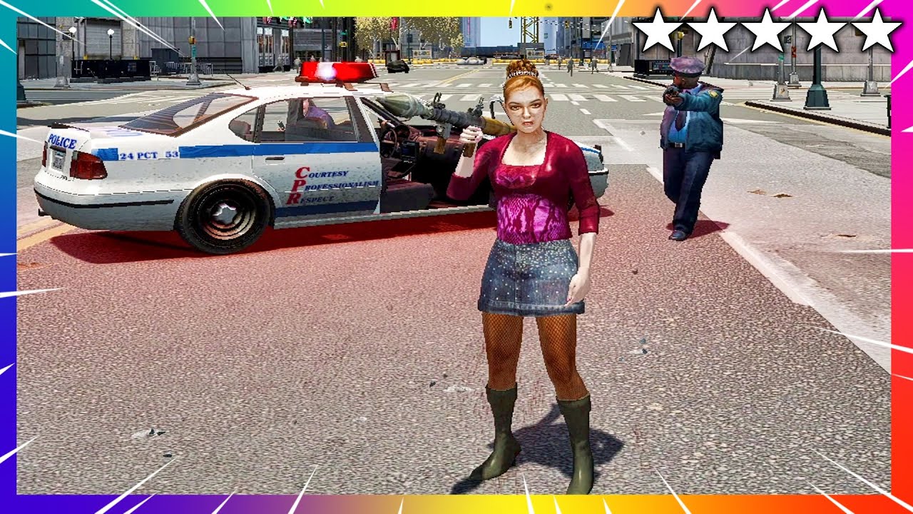 GTA 4 Mallorie's Five Star Cop Battle - Police Shootout (GTA IV Funny Trolling Moments)