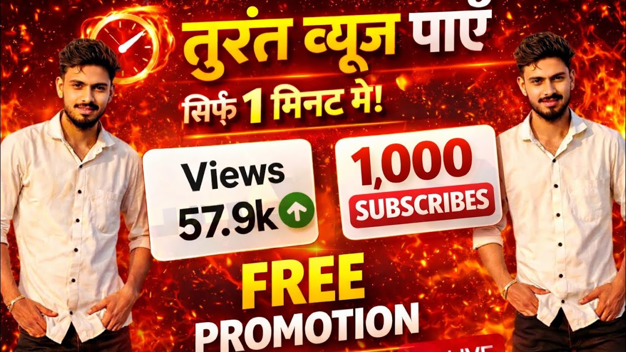 🔥 Live Now | Free Subscribers | 1 मिनट में सब्सक्राइबर बढ़ाओ 🚀#LivePromotion #SubscriberGain#LiveNow