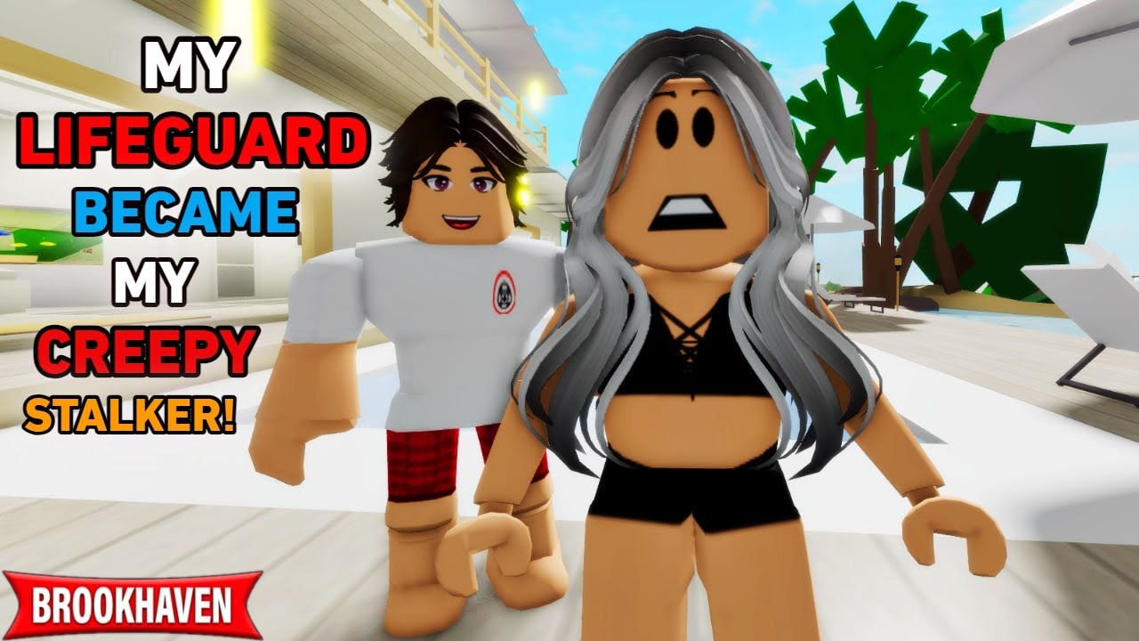 MY LIFEGUARD BECAME MY CREEPY STALKER!!| ROBLOX BROOKHAVEN 🏡RP (CoxoSparkle)