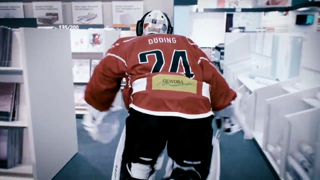 Werbespot Betten und Eishockey von Witthus Hammer Heimtex Fachmarkt mit den Weserstars Bremen