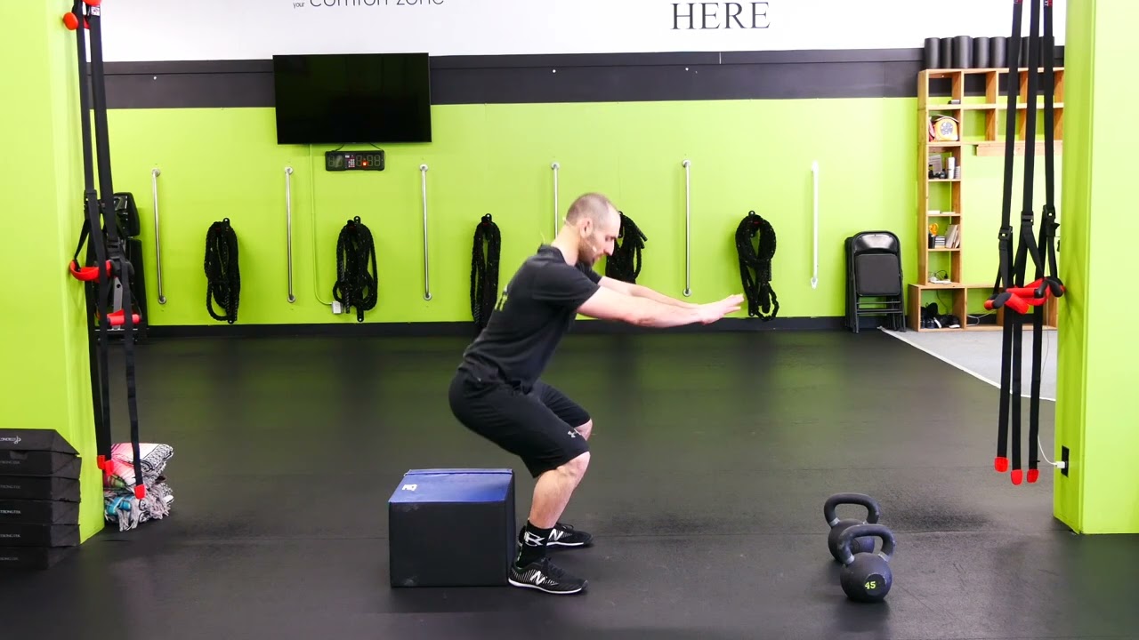 Group Training Boise I Box Squat Demonstration I Kvell Fitness and Nutrition