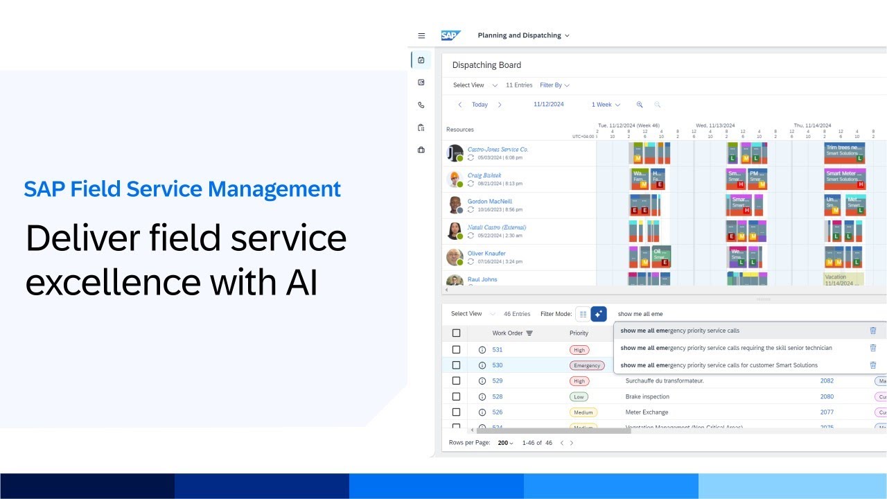 AI-Driven Schedule & Dispatch in SAP Field Service Management | Demo