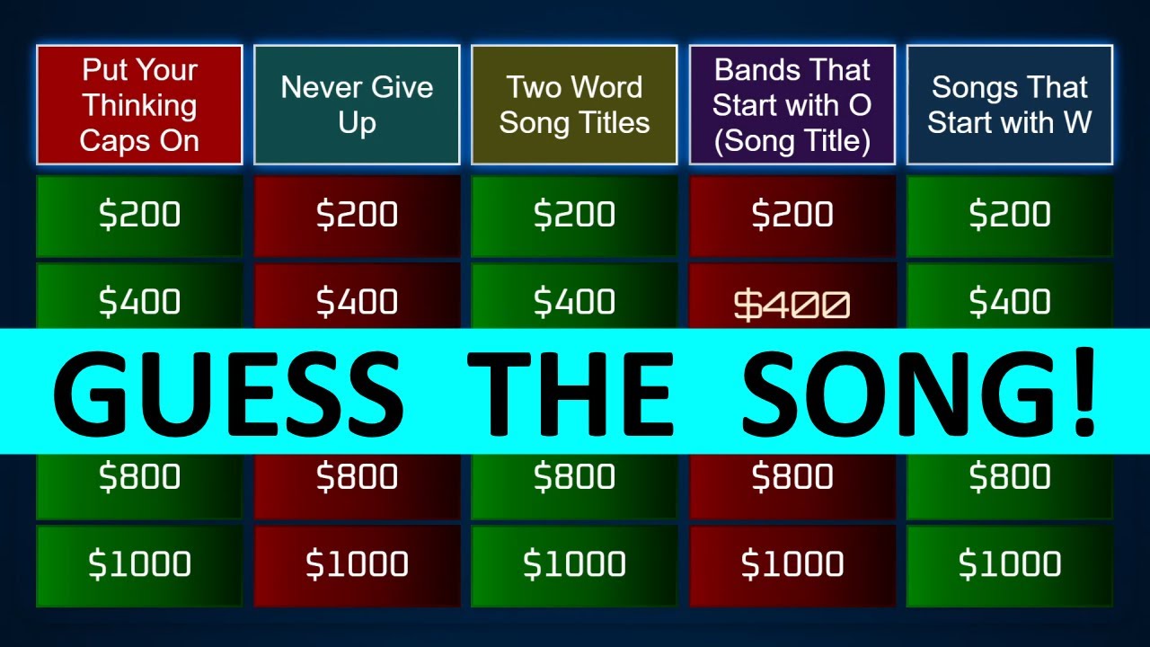 Guess the Song Jeopardy Style | Quiz #79