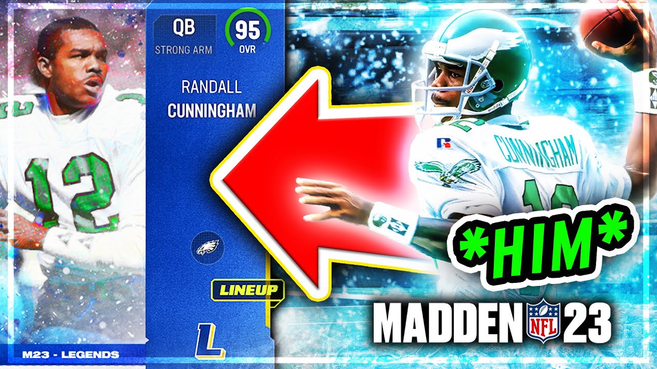 95 OVERALL RANDALL CUNNINGHAM SLANGS THE ROCK ALL OVER THE D - Madden 23 Ultimate Team 