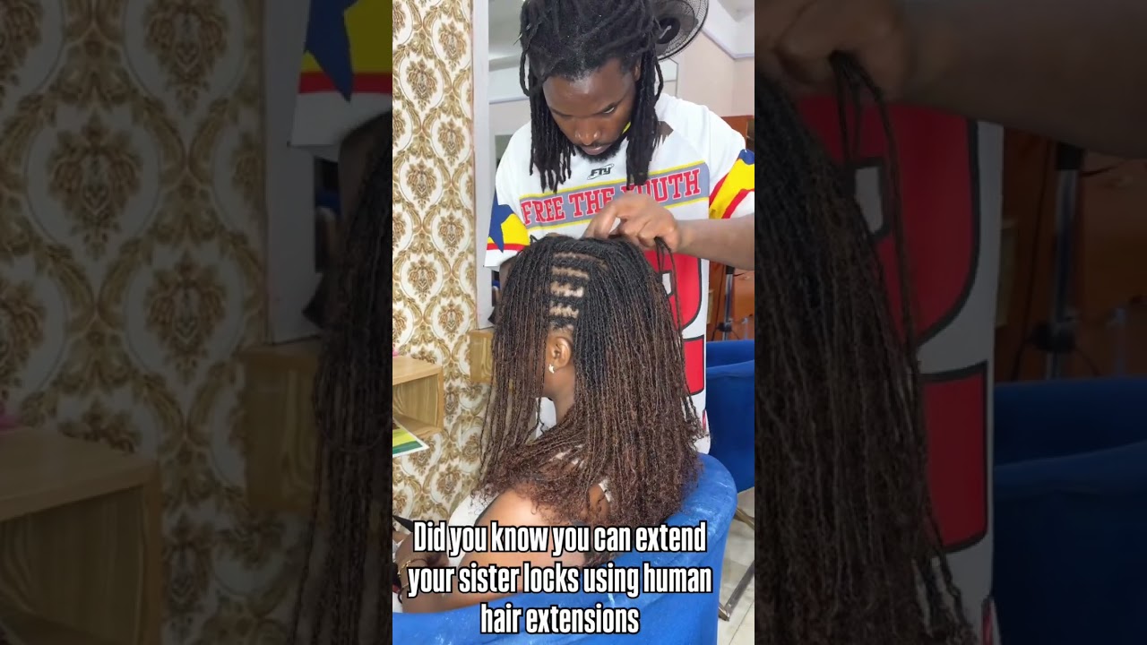 Sisterlocks in human hair extensions 