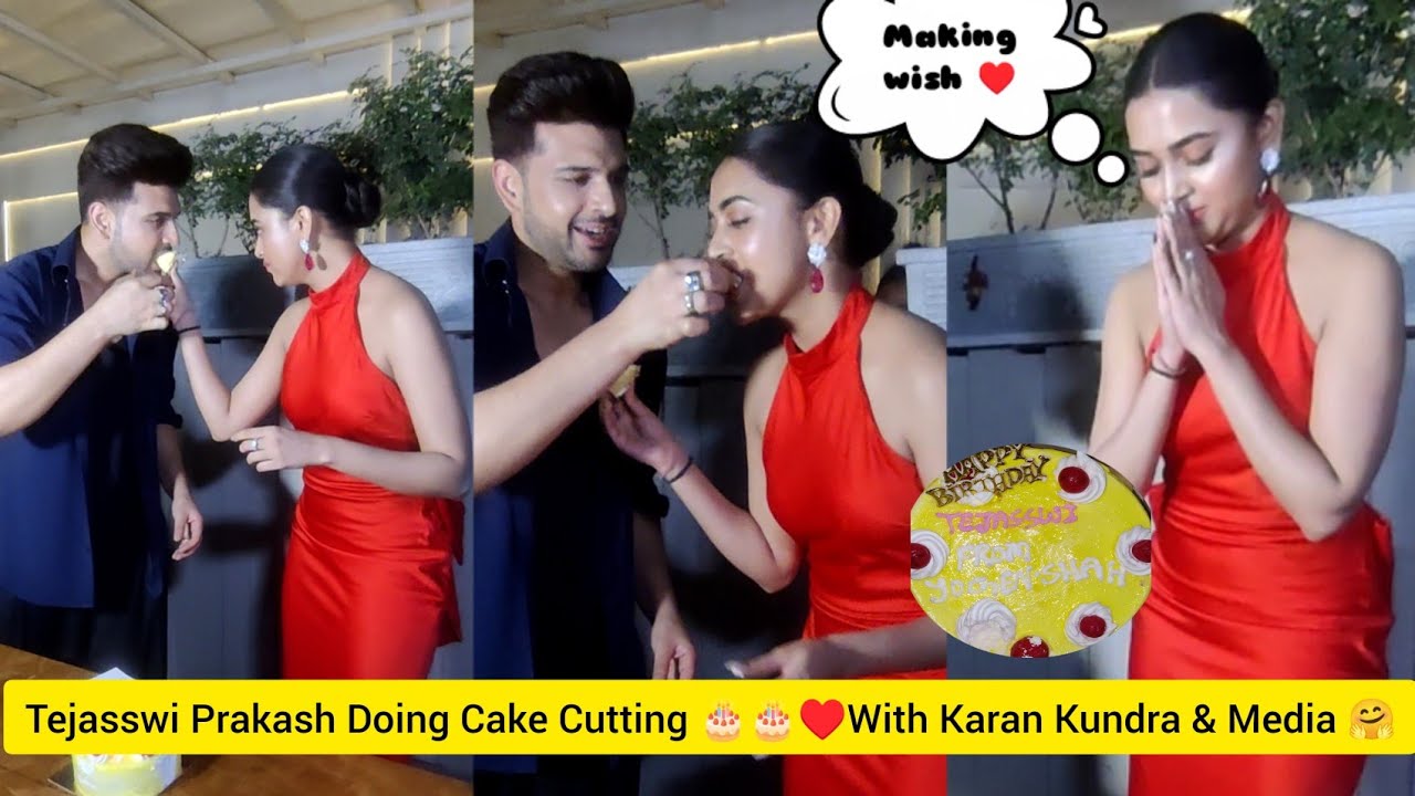 Tejasswi Prakash Doing Cake Cutting With Karan Kundra &Tejasswi Prakash Making Wish Happy Birthday 🎂