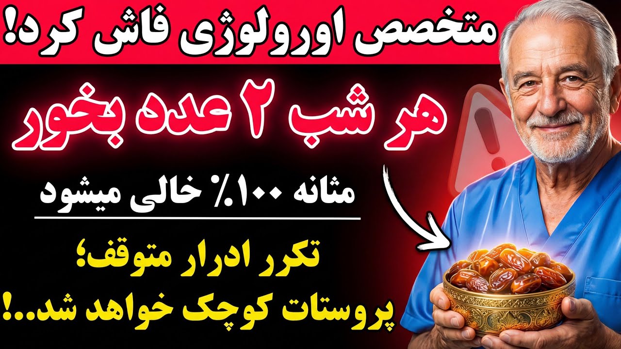 متخصص اورولوژی فاش کرد: هر شب فقط ۲ عدد بخور — مثانه کامل تخلیه میشه و پروستات کوچک‌ میشه.