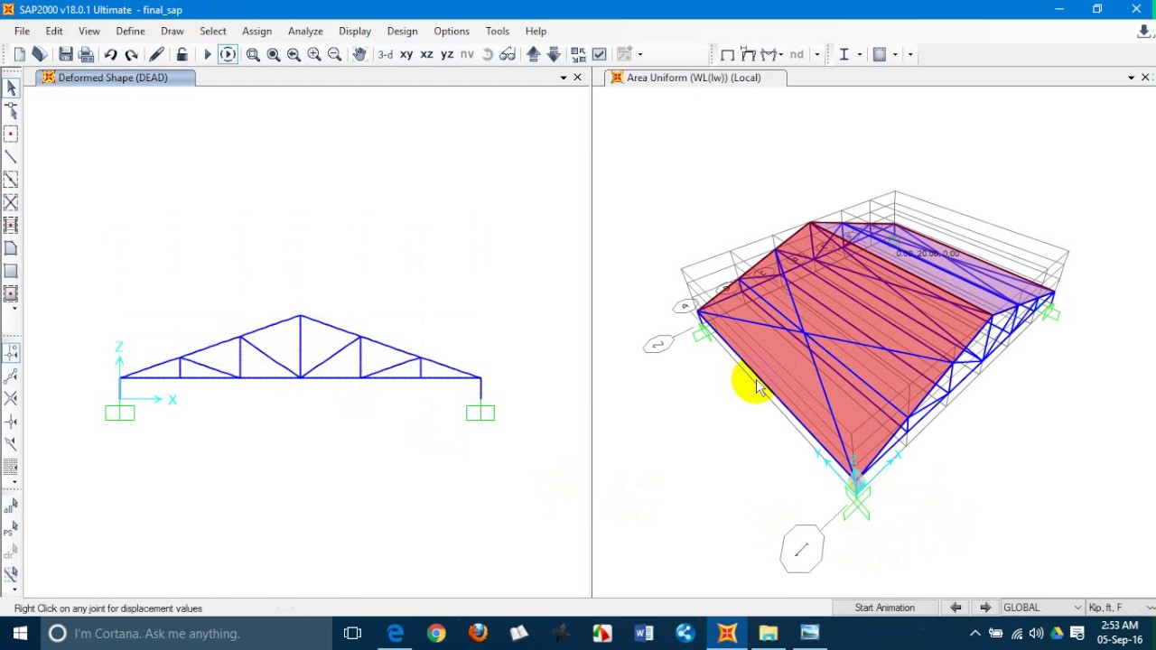 Roof Truss design using SAP2000 by Shanto,MIST