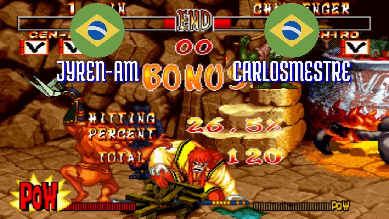 FT5 @samsho2: JYREN-AM (BR) vs CARLOSMESTRE (BR) [Samurai Shodown II Fightcade] Jan 26