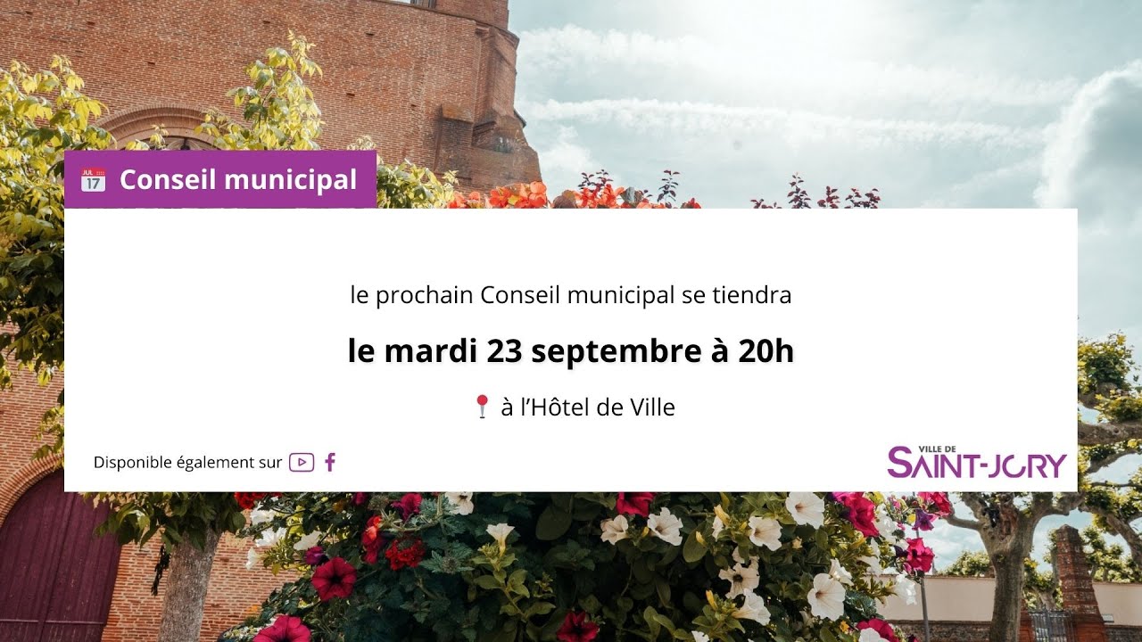 Conseil municipal | Mardi 23 septembre 2025 | Ville de Saint