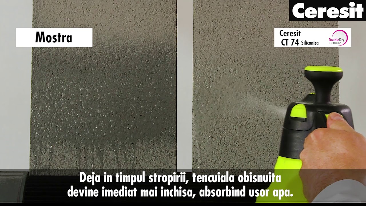 Test 4: Ceresit CT 74 tencuiala siliconica vs mostra tencuiala obisnuita