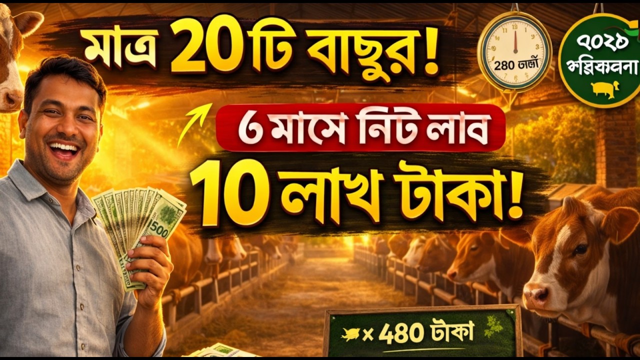 মাত্র ২০টি বাছুর দিয়ে ৬ মাসে ১০ লাখ টাকা নিট লাভ | গরু মোটাতাজাকরণ ২০২৬ | Cattle Farming Bangla