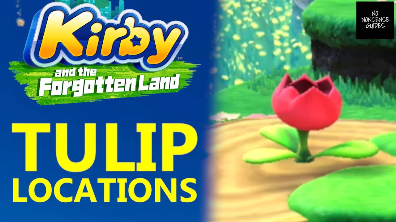 Downtown Grassland Tulips Locations - Make 5 Tulips Bloom - Kirby and The Forgotten Land