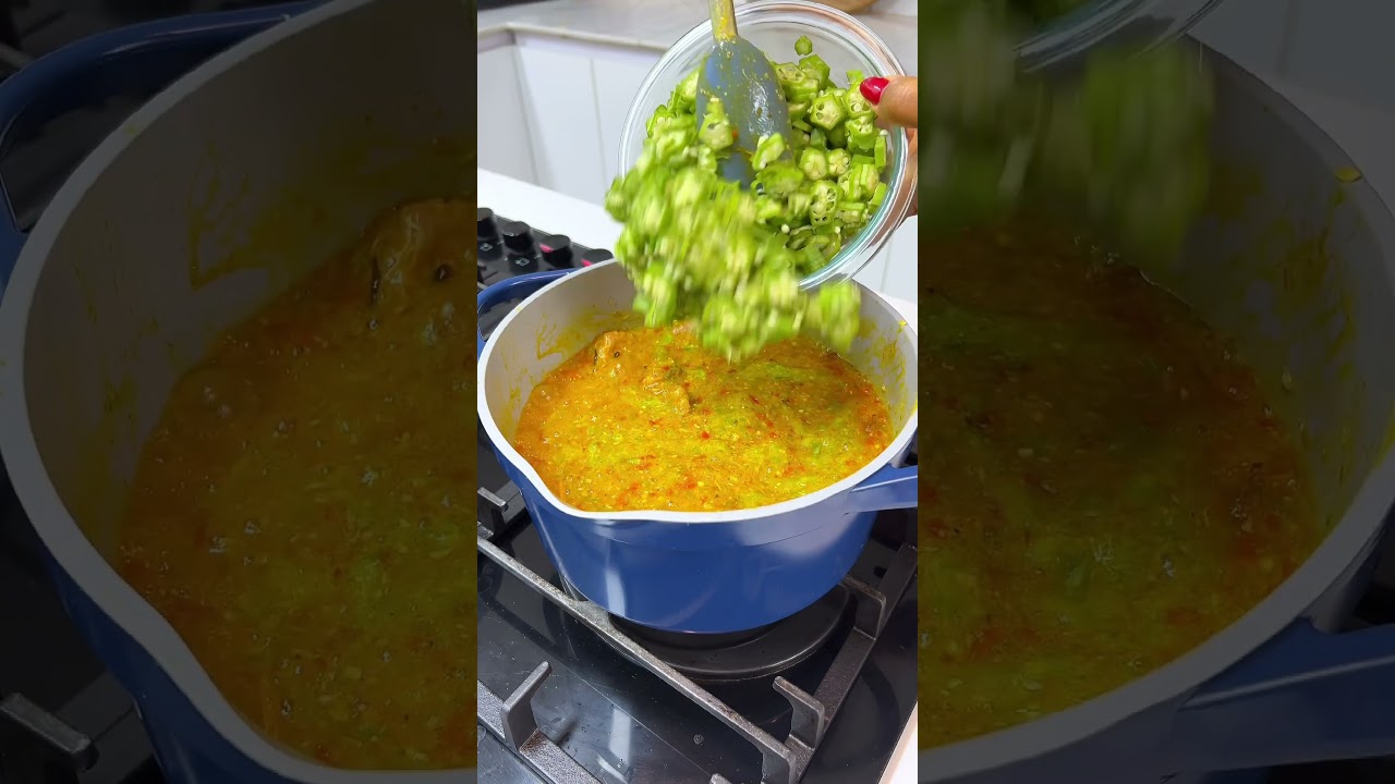 How to make Nigerian Okro soup you can&rsquo;t resist. #pullupyoshorts #youtubemadeforyou #shorts