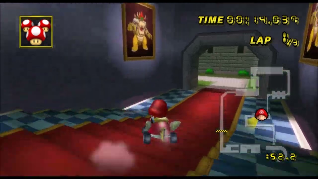[Mario Kart Wii 300cc TAS] N64 Bowsers Castle Lap 1 -  27.346