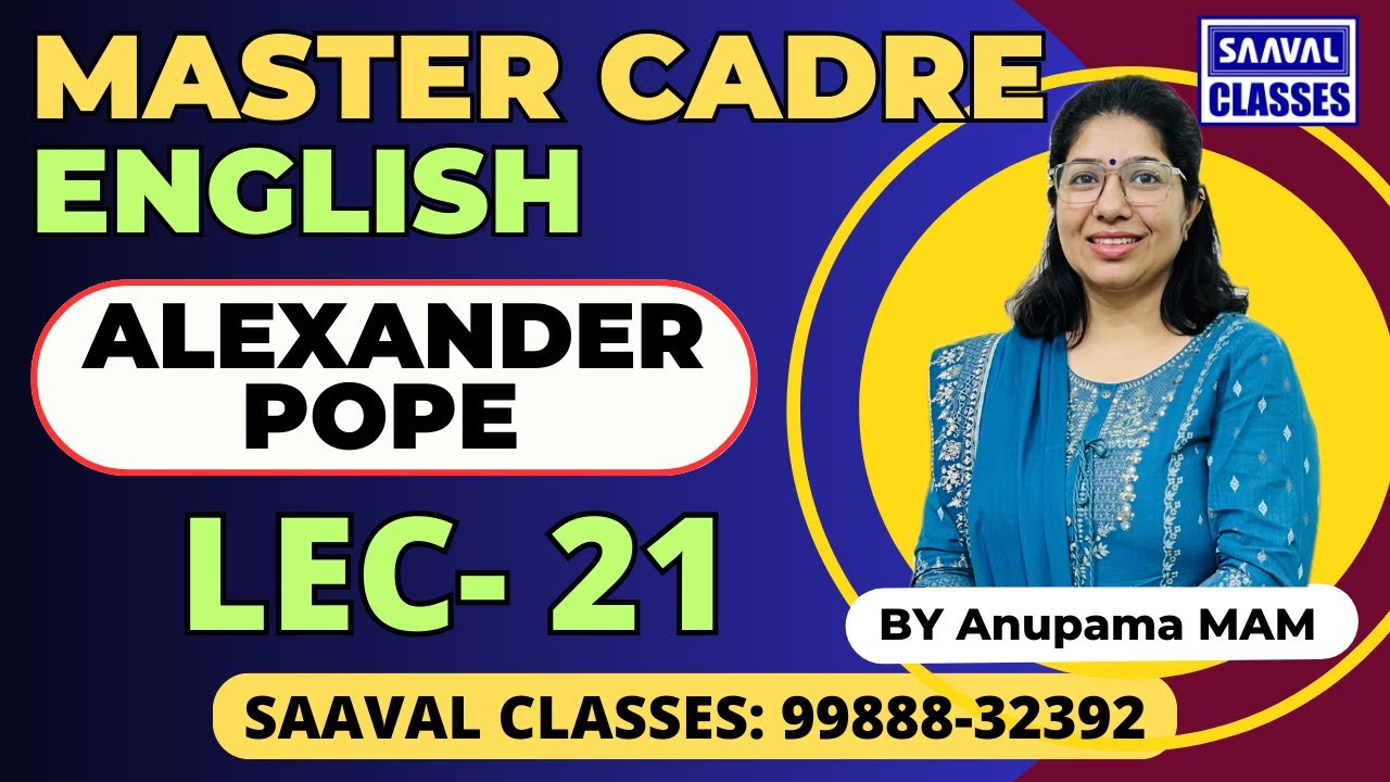 Master Cadre English DAY-21 ALEXANDER POPE Topic wise MCQ