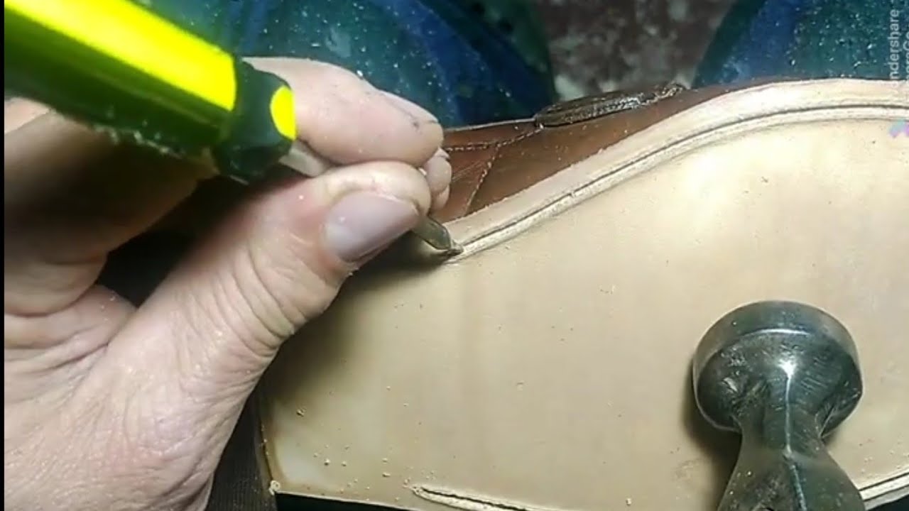 cómo hacer el surco y coser la suelas a mano