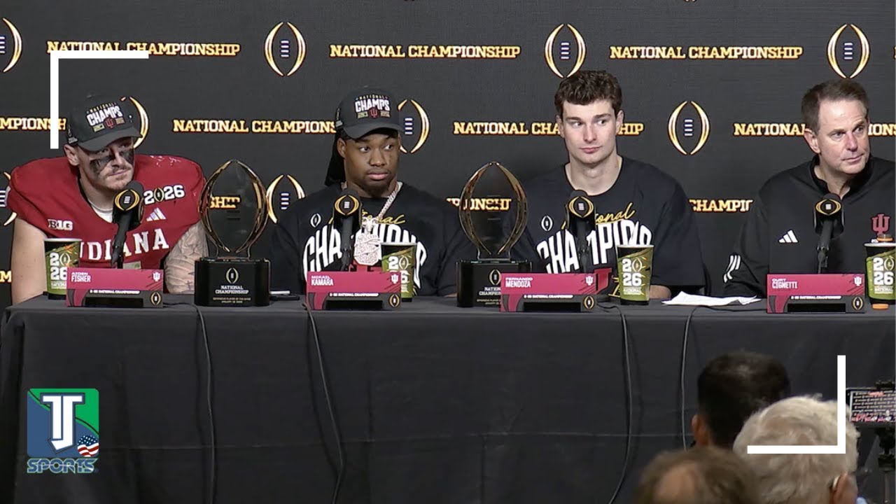 Indiana win the natty | Curt Cignetti, Aiden Fisher, Fernando Mendoza & Mikail Kamara react