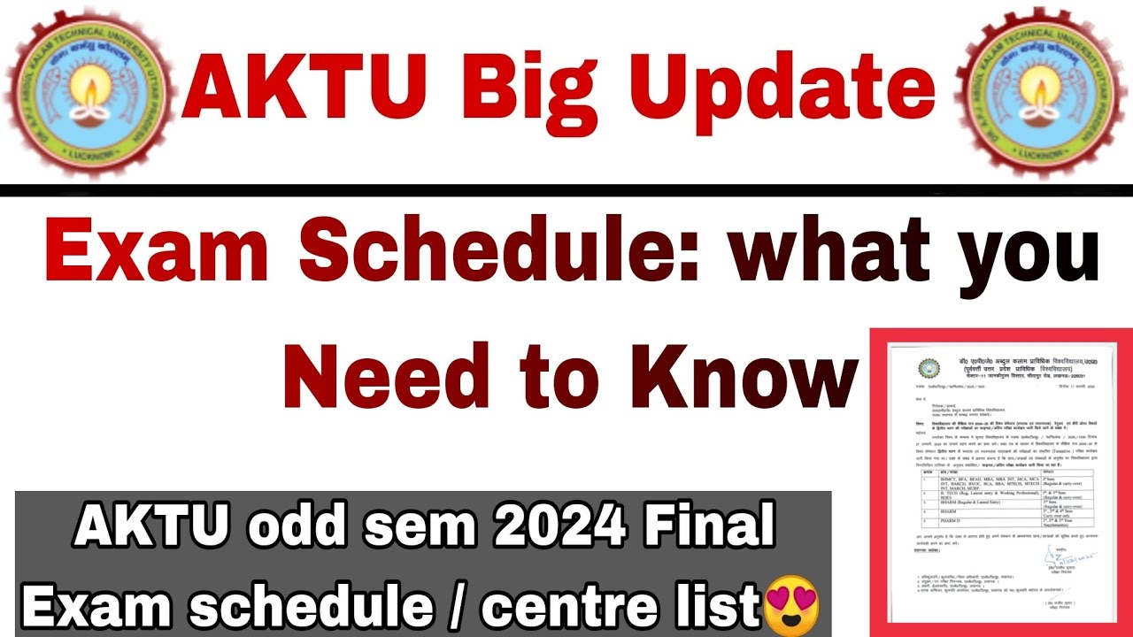 AKTU Big Update l Exam Schedule what you need to know l