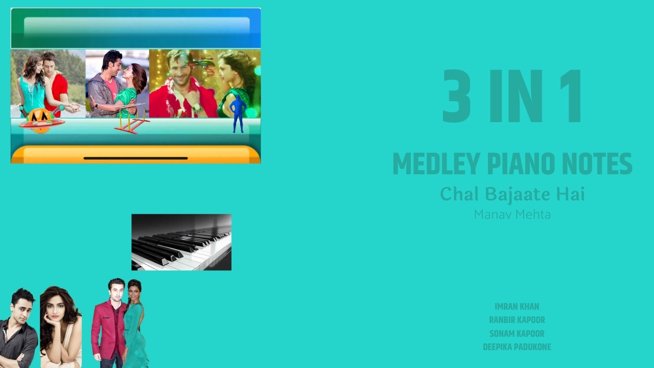 Imran-Ranbir-Sonam-Deepika Medley 3 Songs | Piano Notes I Instrumental | Chal Bajaate Hai | Ep.104