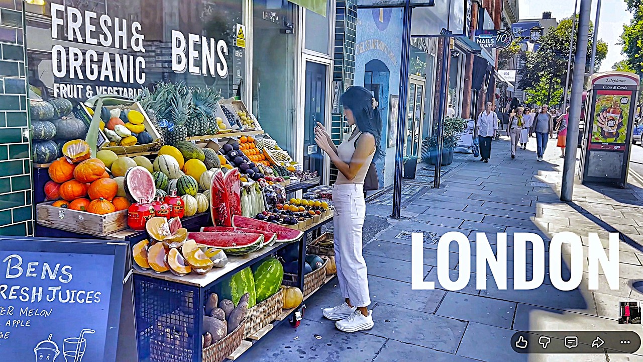 31&deg;C London Summer Heatwave Walk | 4K HDR Virtual Walking Tour around London Chelsea & Knightsbridge