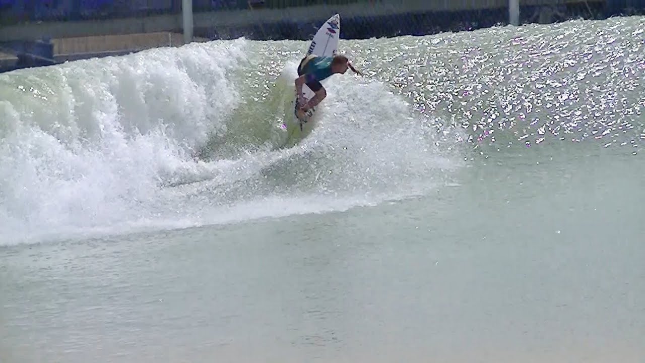 Mick Fanning Surfs backside at the Surf Ranch