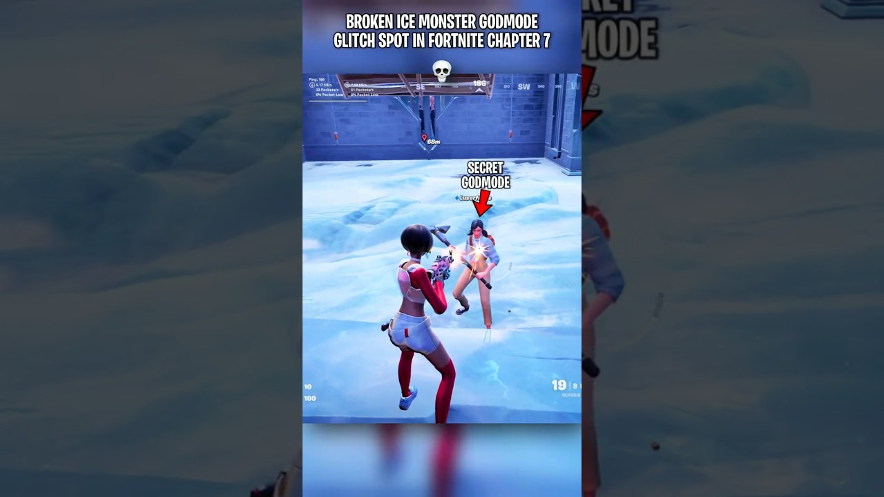 ICE MONSTERS SECRET GODMODE GLITCH SPOT in Fortnite Chapter 7 Season 2 💀 #fortnite #fortniteclips