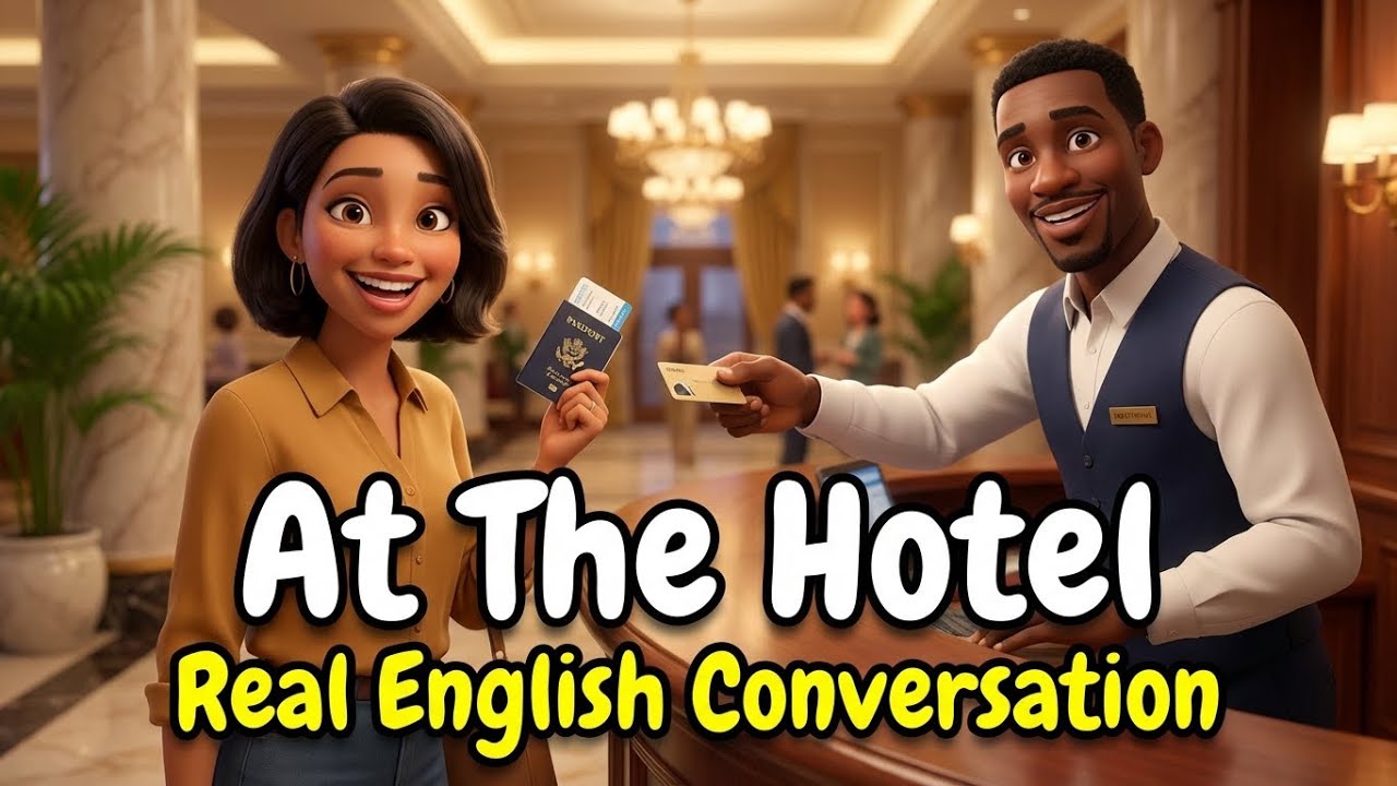 Learn English at the Hotel | Check In, Upgrades & Amenities 🏨 English Conversation | A1-A2 Level