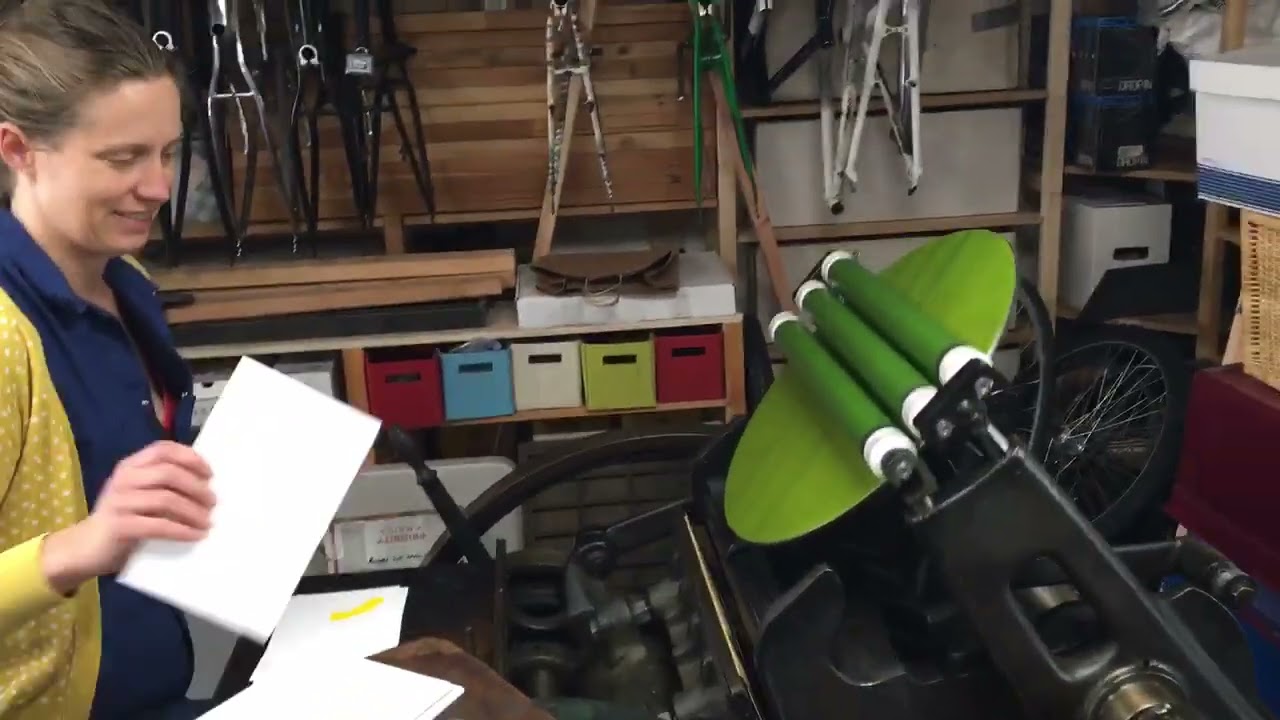 Printing on a Chandler & Price Platen Press with Treadle