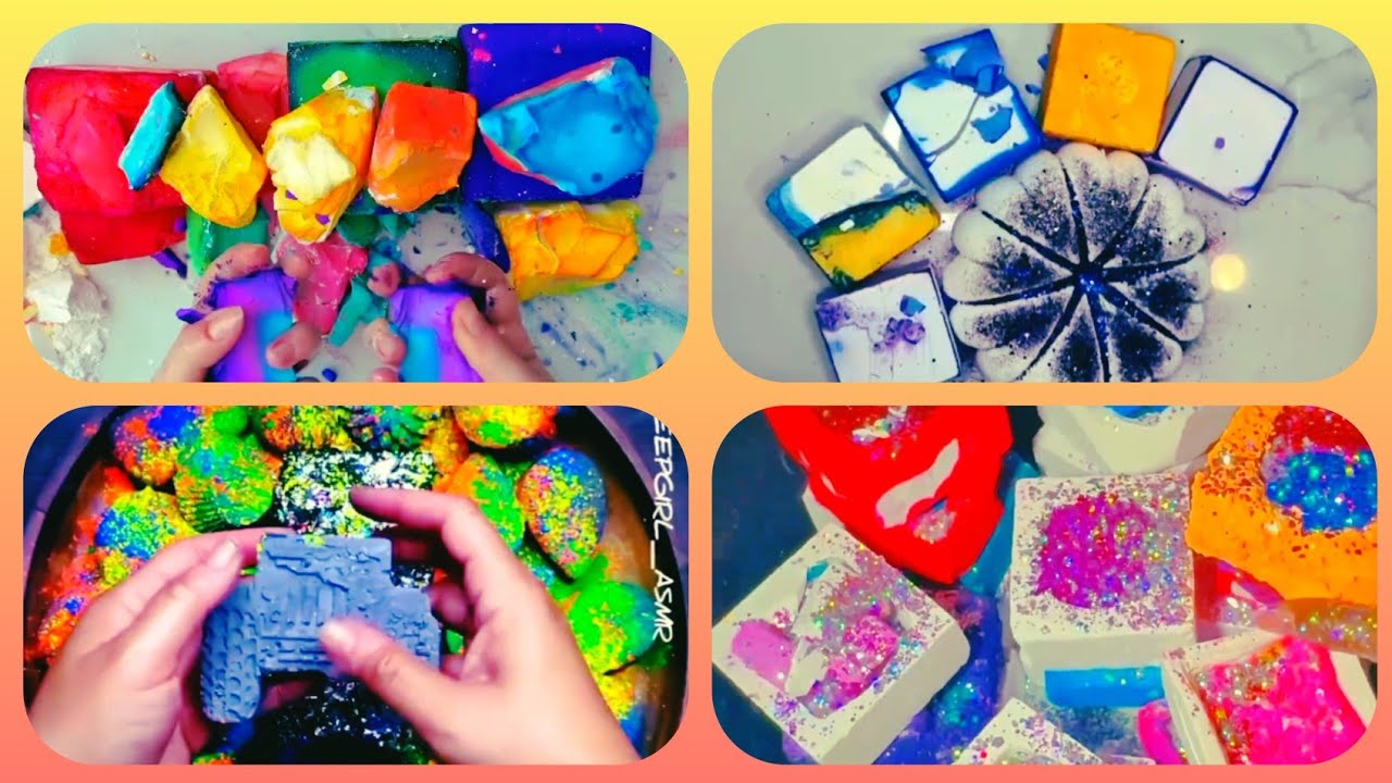🌈🎆 Rainbow Colours Chalk Crushing #gymchalk #oddlysatisfying #asmr #gymchalkcrushing 
