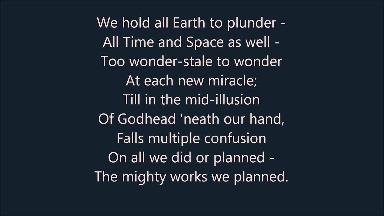 Leslie Fish & Julia Ecklar - Hymn of Breaking Strain - Lyrics