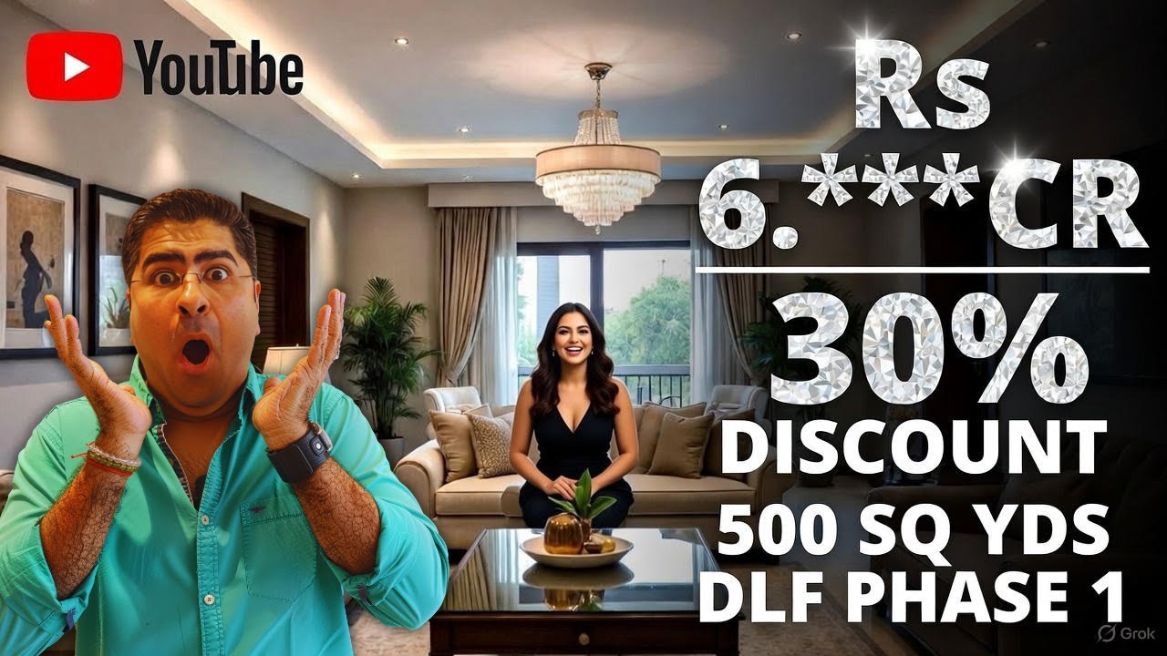 ₹6.**Cr Massive 30% Discount 🔥500 Sq Yds Ultra-Luxury House in VIP DLF Phase 1 Grab Before It’s Gone